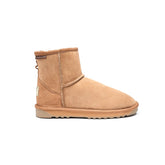 Premium Quality Unisex UGG Mini boots Chestnut Color made in Australia from Australian double-face sheepskin, classic timeless mini UGG boots for men and women, weather-resistant, warm and cozy with durable sole for indoor and outdoor wear
